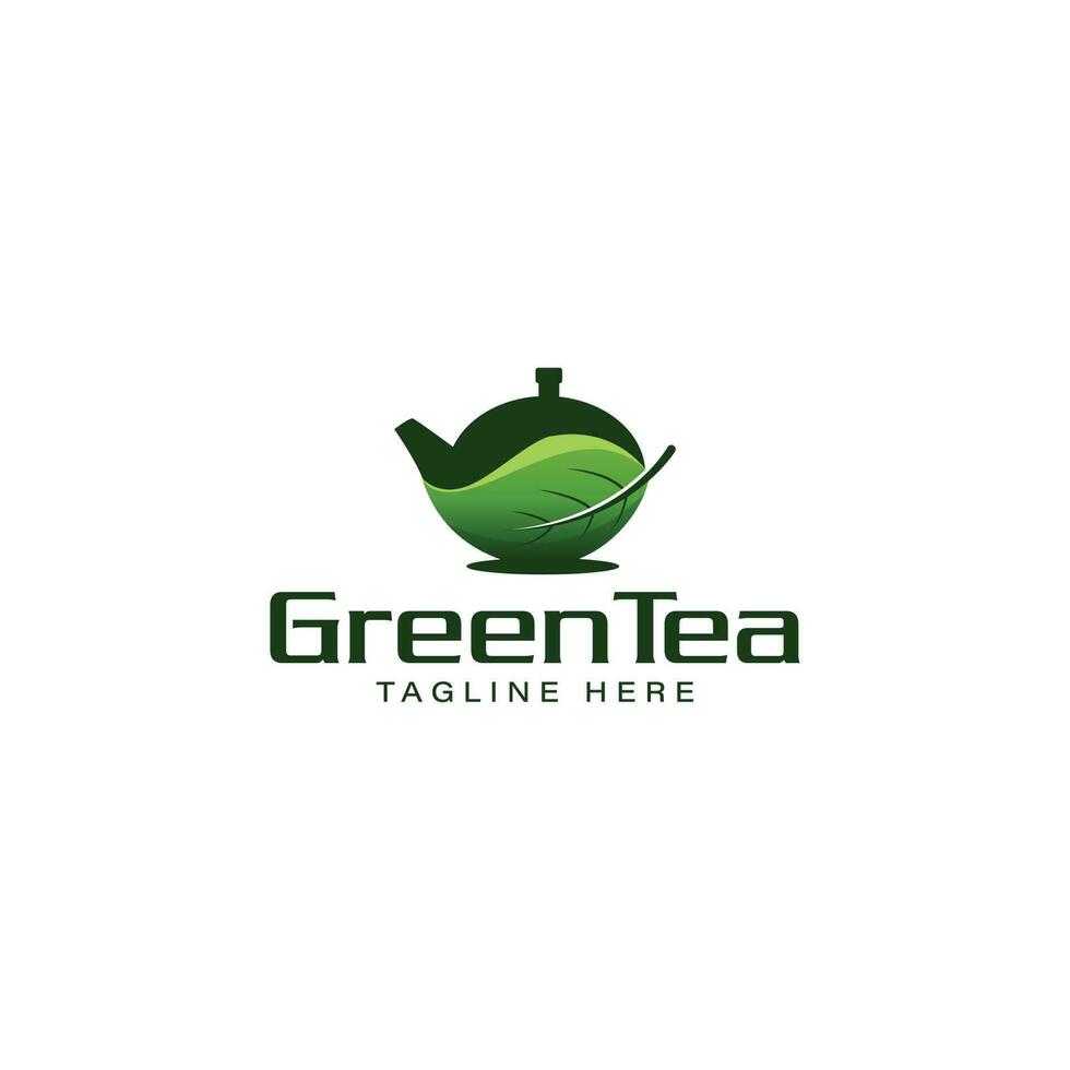 verde té logo inspiración, verde té logo diseño. vector