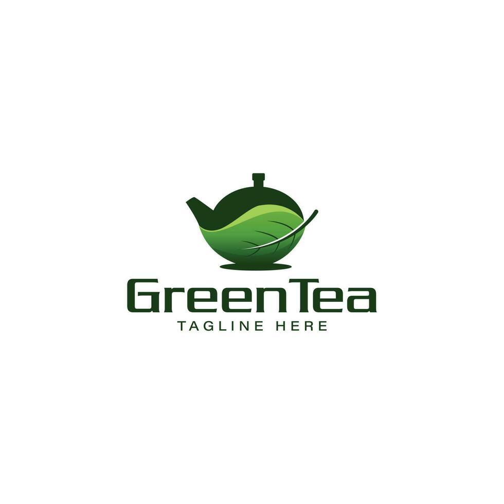 green tea logo inspiration, green tea logo design. vector