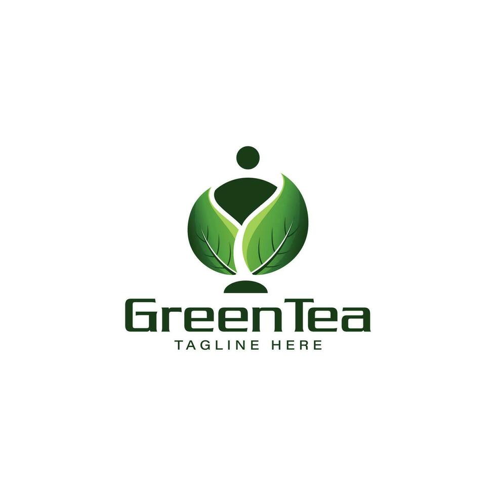 green tea logo design. logo inspiration vector