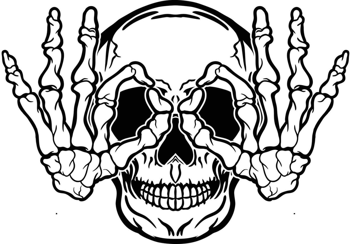 human skull and bones hand skeleton vector