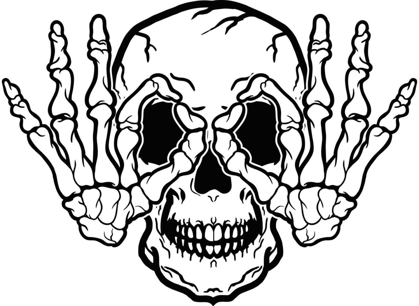 human skull and bones hand skeleton vector