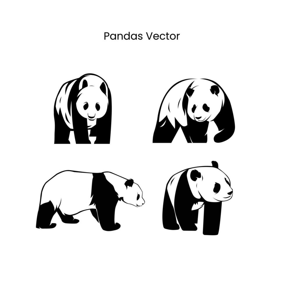 giant panda vector illustration isolated on white background