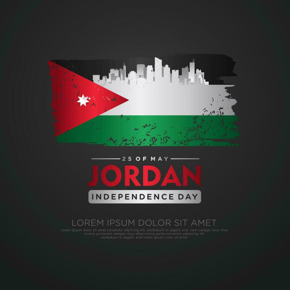 Jordán independencia día saludo tarjeta modelo vector