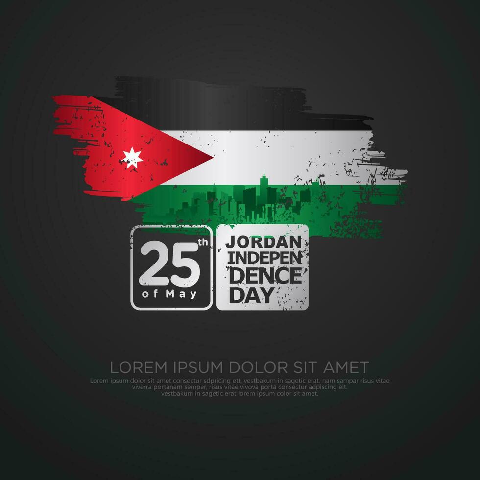 Jordan independence day greeting card template vector