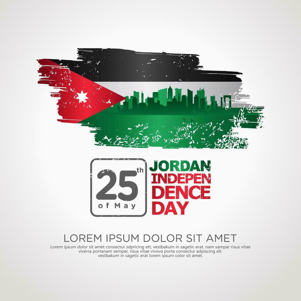 Jordan independence day greeting card template vector