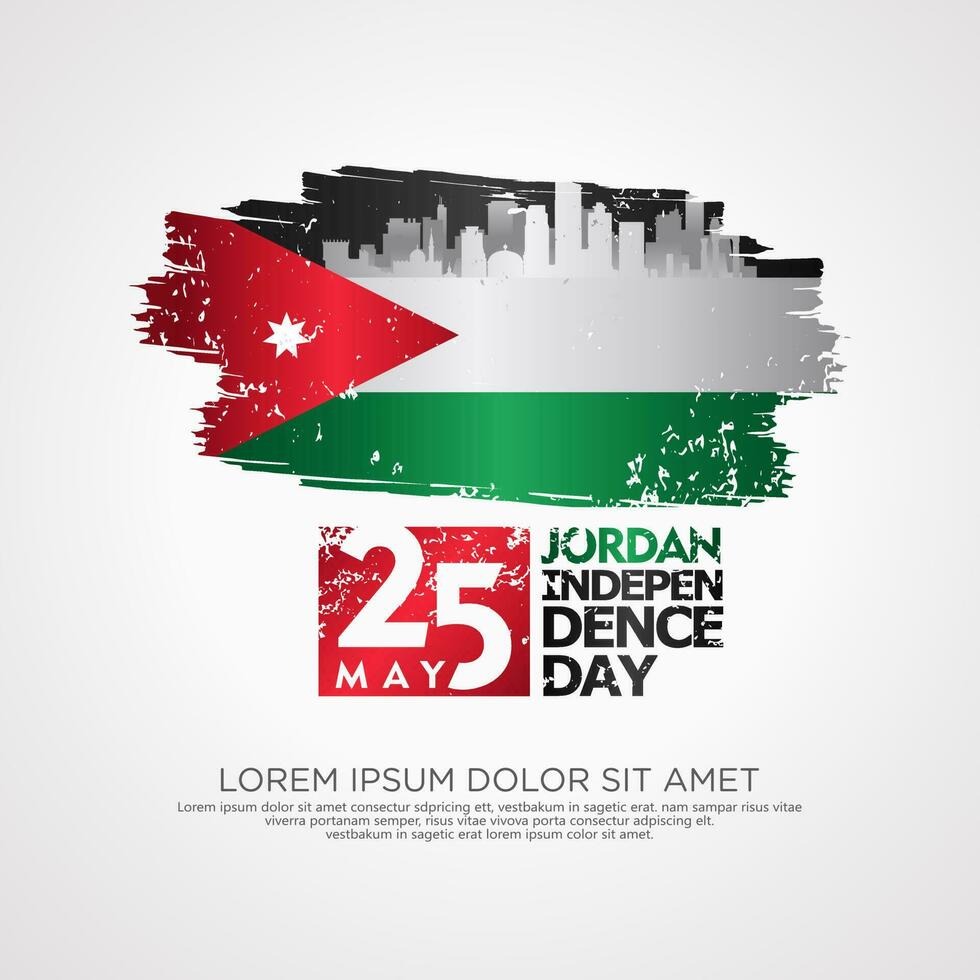 Jordan independence day greeting card template vector