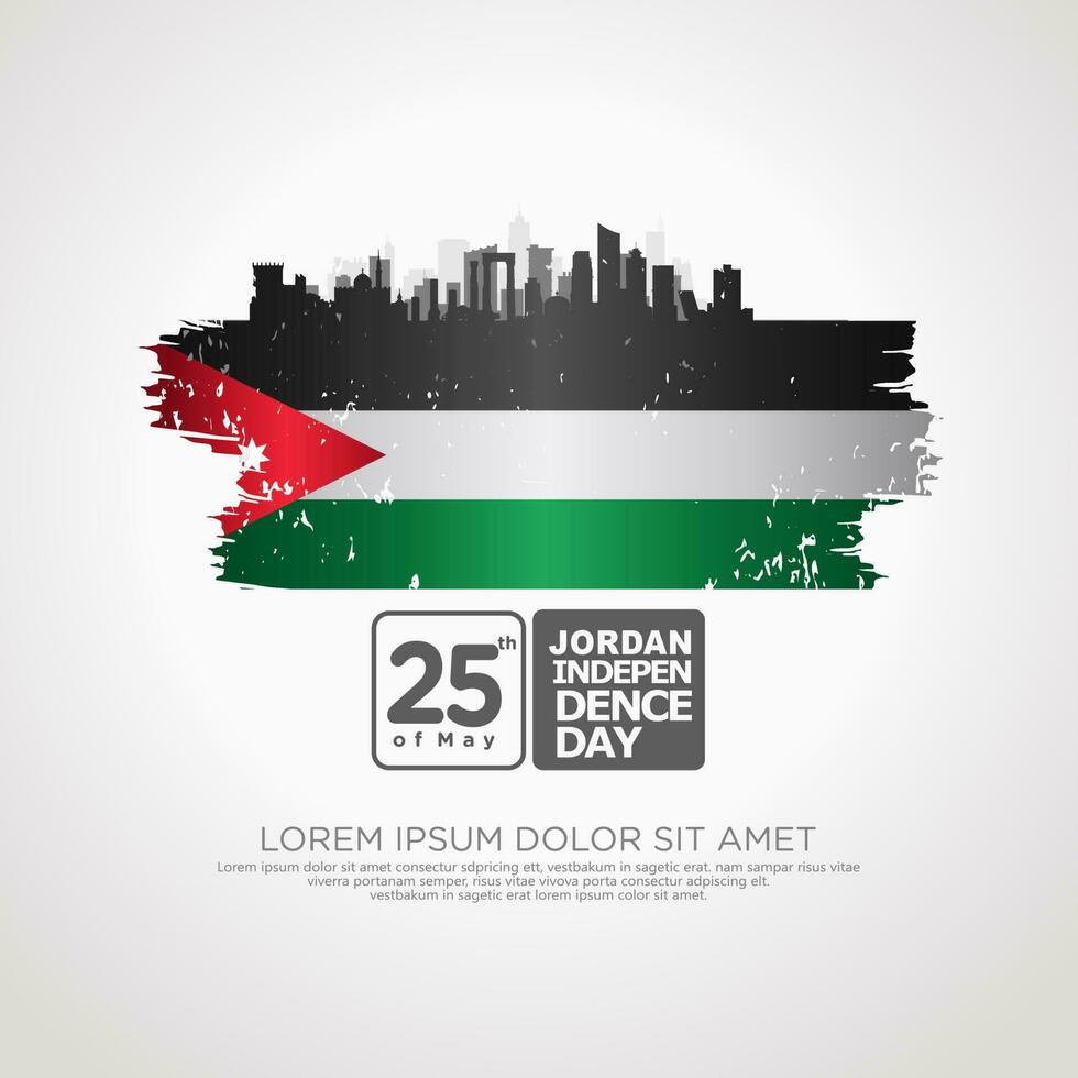 Jordan independence day greeting card template vector