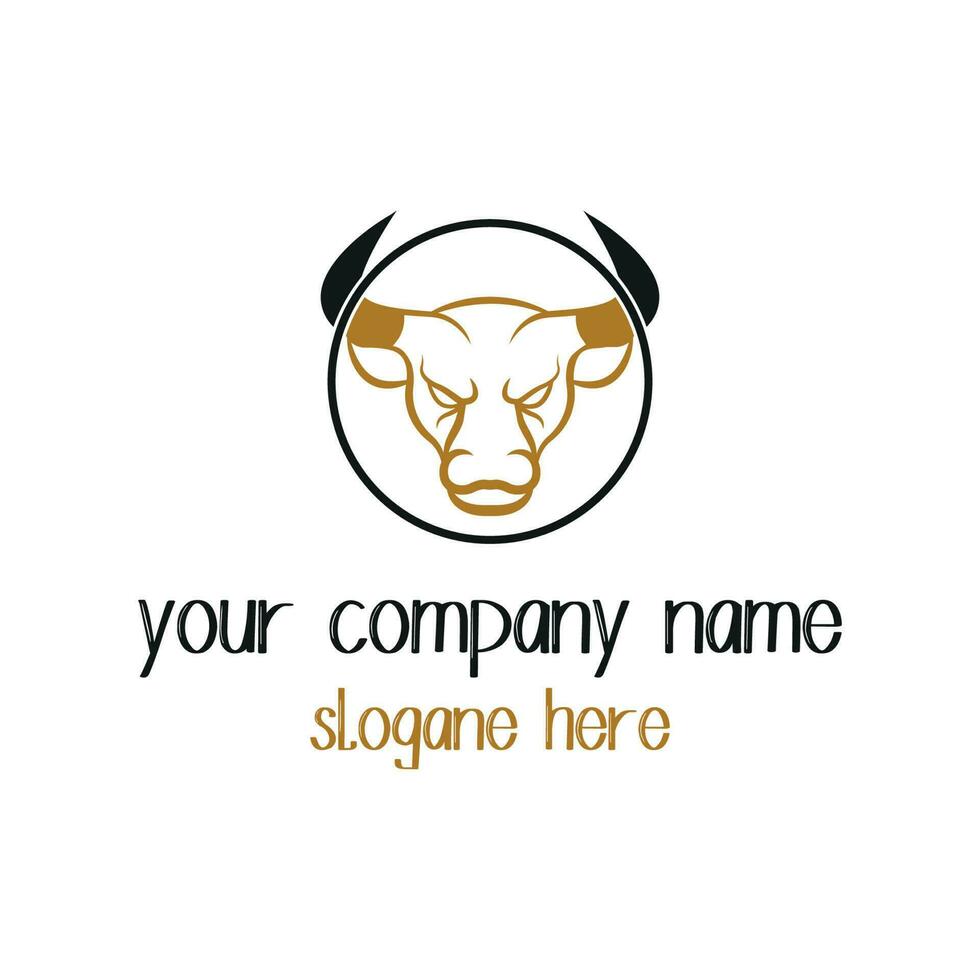 Cow face logo vector. 23171496 Vector Art at Vecteezy