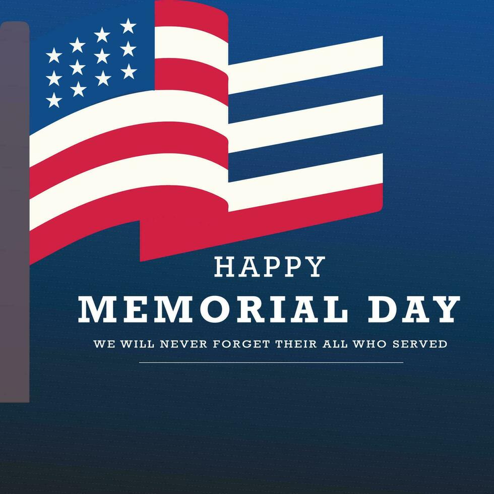 Happy Memorial Day Background design free vector, National American Holiday Illustration Design, vector