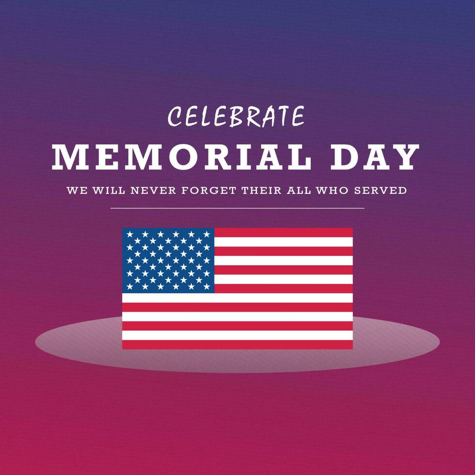 Happy Memorial Day Background design free vector, National American Holiday Illustration Design, vector