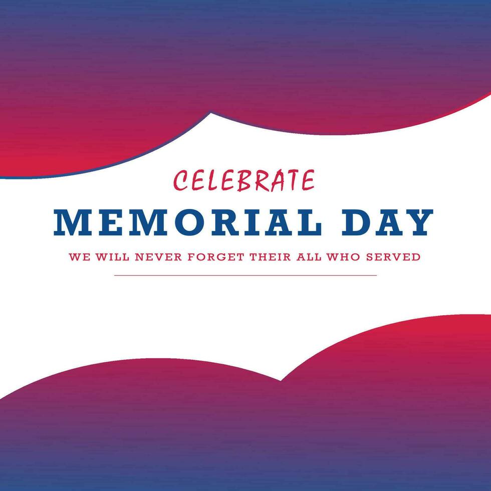 Happy Memorial Day Background design free vector, National American Holiday Illustration Design, vector