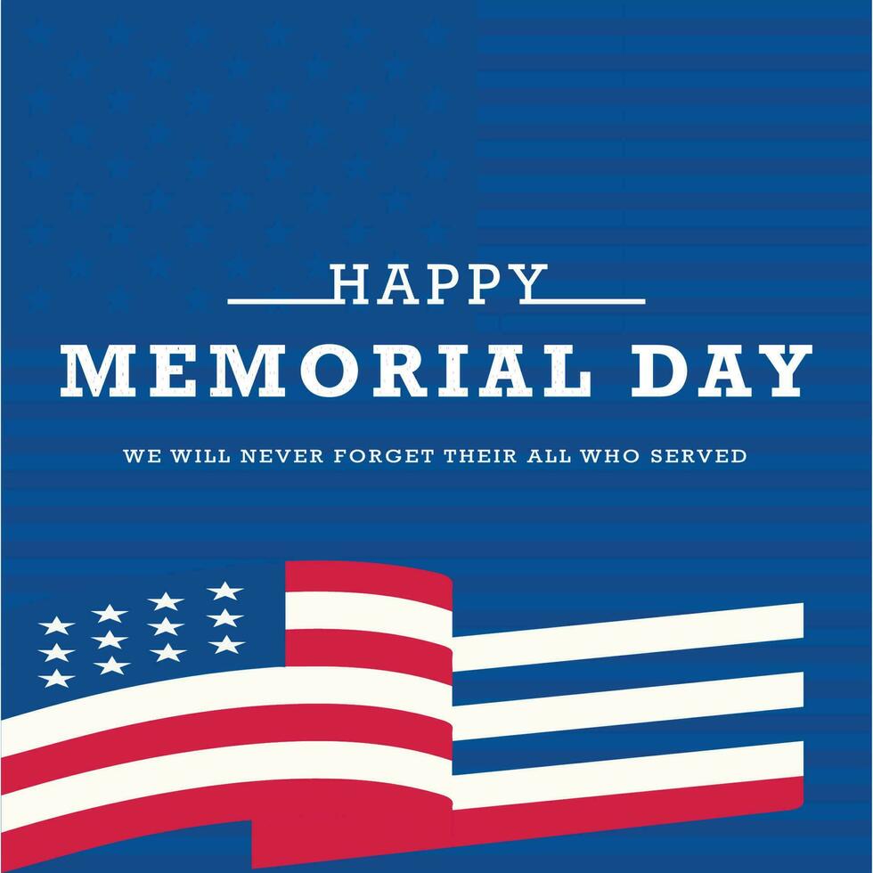 Happy Memorial Day Background design free vector, National American Holiday Illustration Design, vector