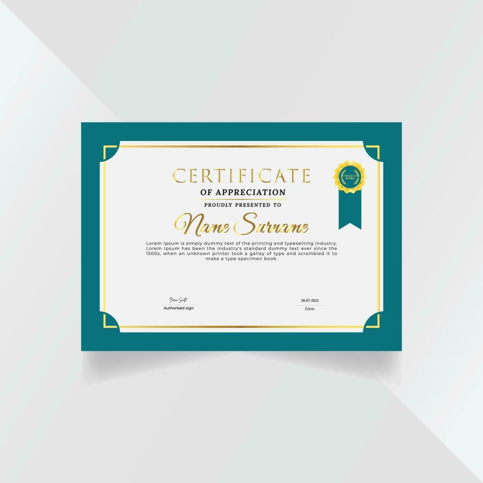 Professional and premium certificate template design vector