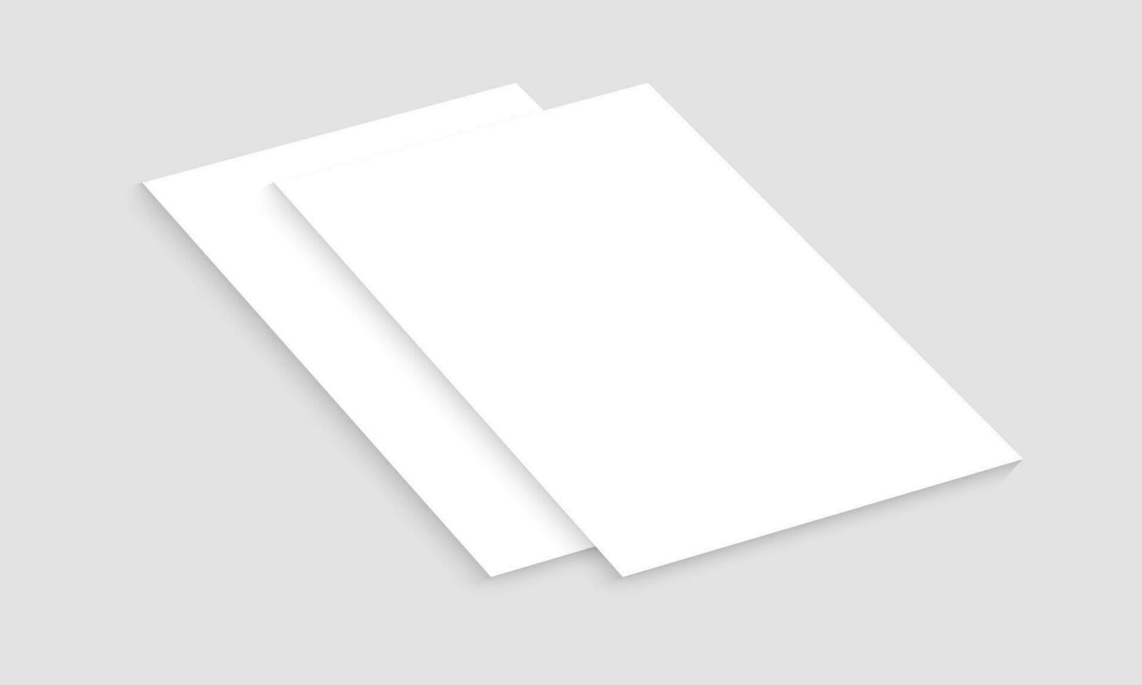 Vector white sheet of paper. Realistic blank A4 format paper template with shadow. Flyer, cover, brochure mockup design