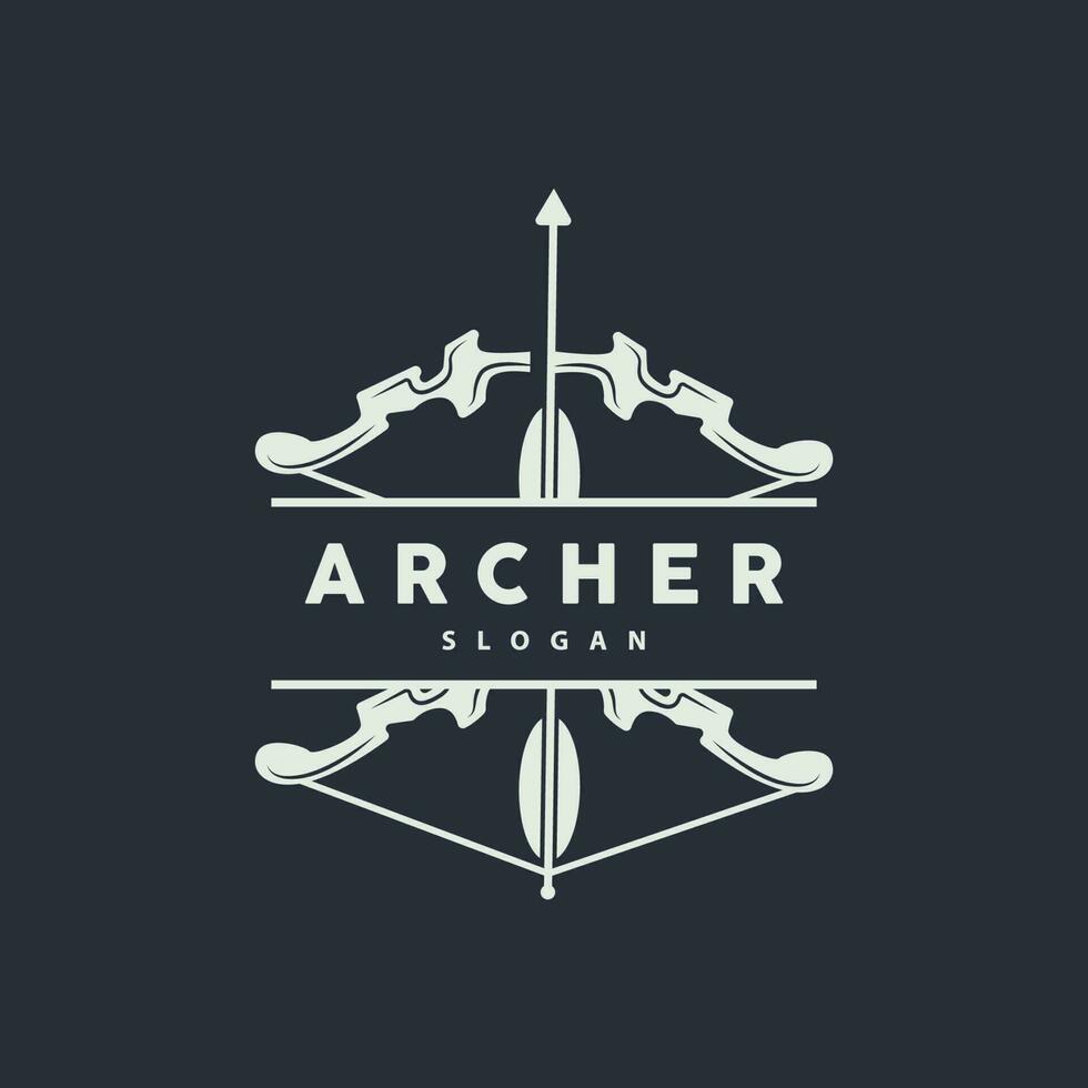 Archer Logo, Archery Arrow Vector, Elegant Simple Minimalist Design, Icon Symbol Illustration Template vector