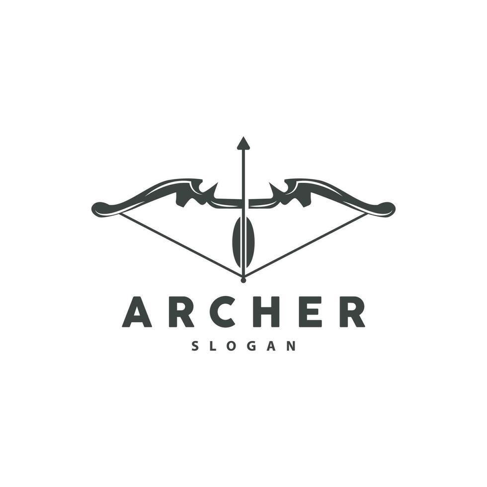 Archer Logo, Archery Arrow Vector, Elegant Simple Minimalist Design, Icon Symbol Illustration Template vector