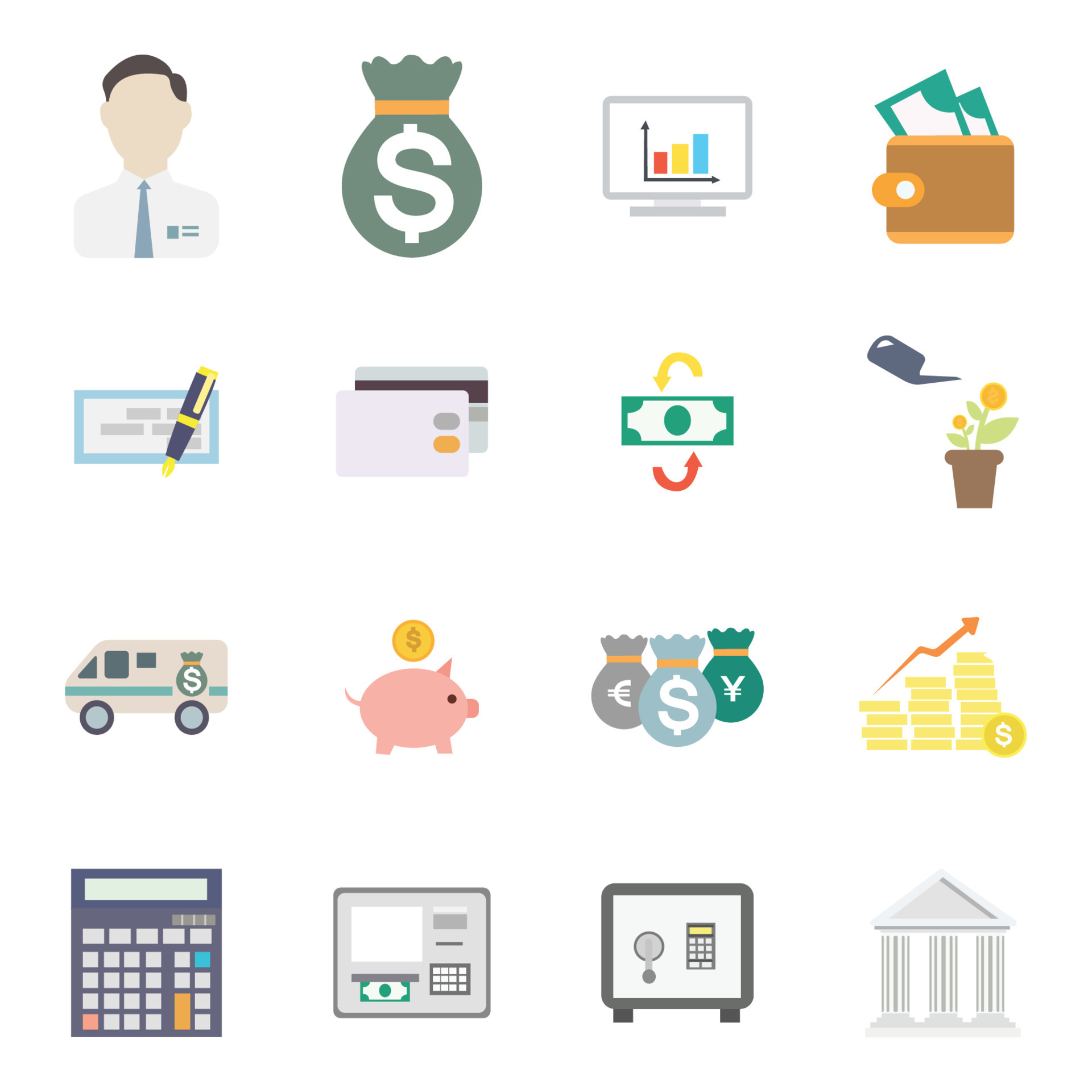 Conjunto De Iconos De Banco 23171662 Vector En Vecteezy Bank Icon Set Free Vector