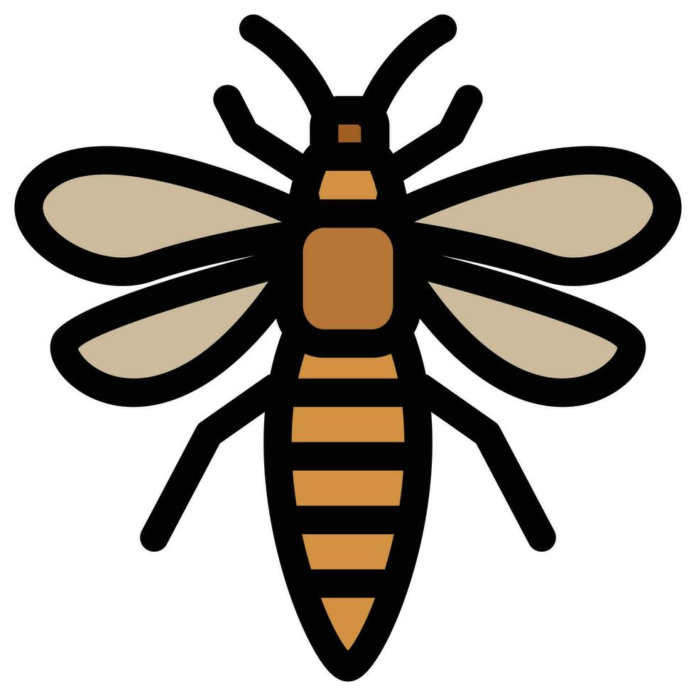 Filled outline icon for thrips fly. vector