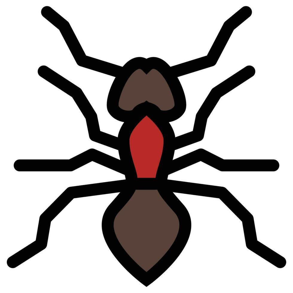 Flat color icon for ant. vector