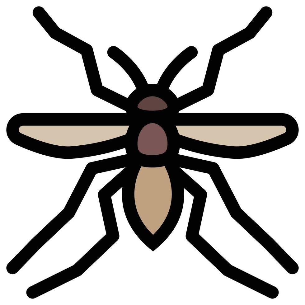 Flat color icon for mosquito. vector