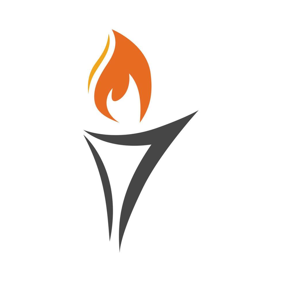 Torch icon logo design vector