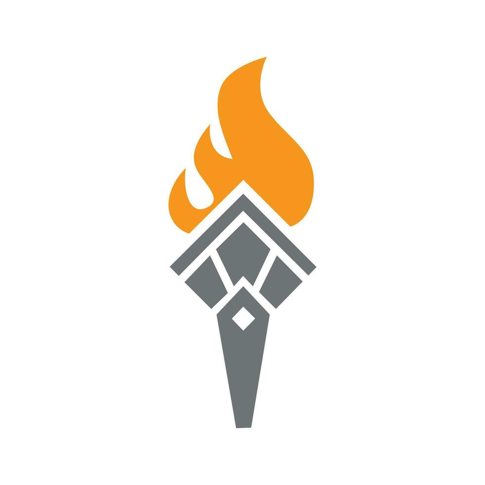 Torch icon logo design vector