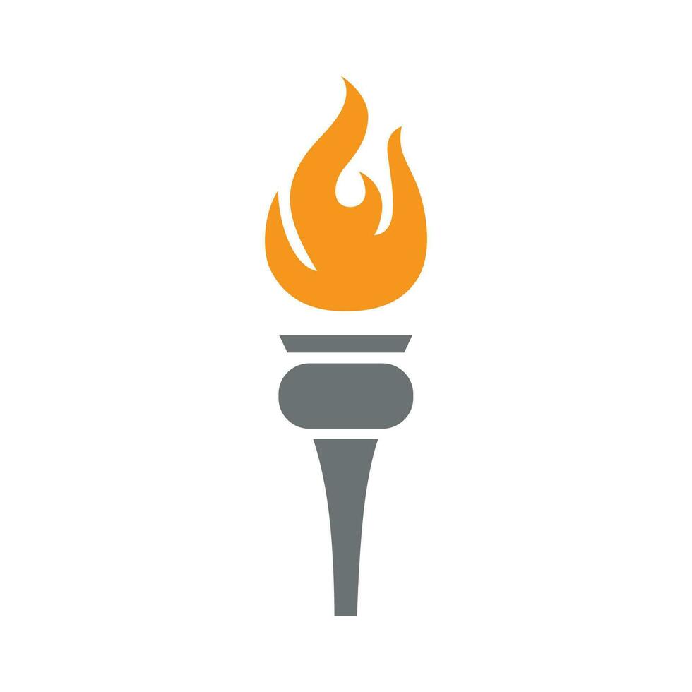 Torch icon logo design vector