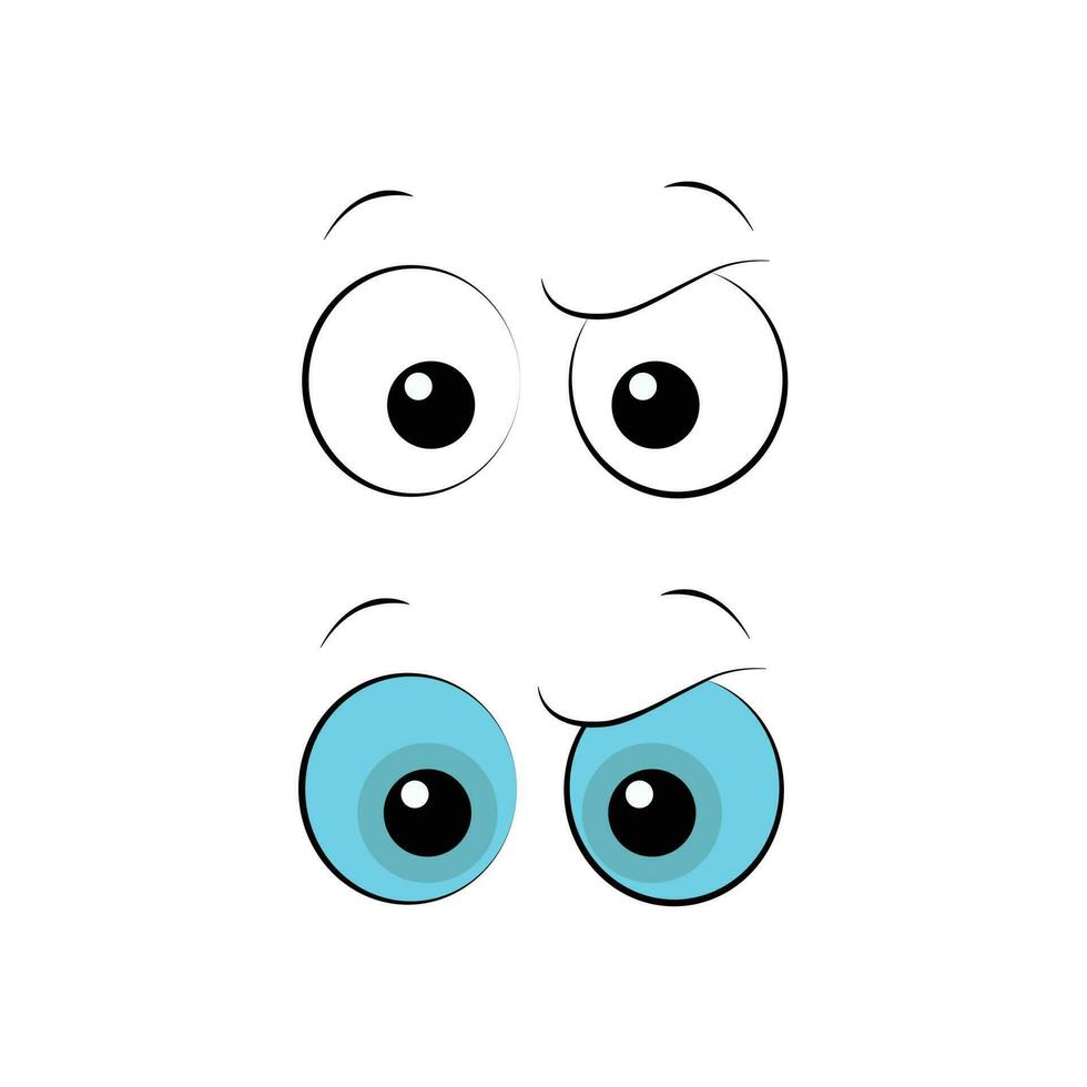 dibujos animados estilo sorprendido ojos vector