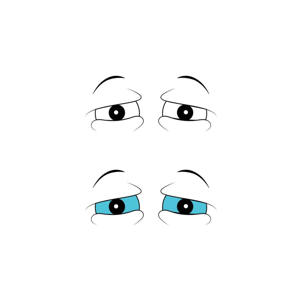 dibujos animados estilo asustado ojos vector. vector