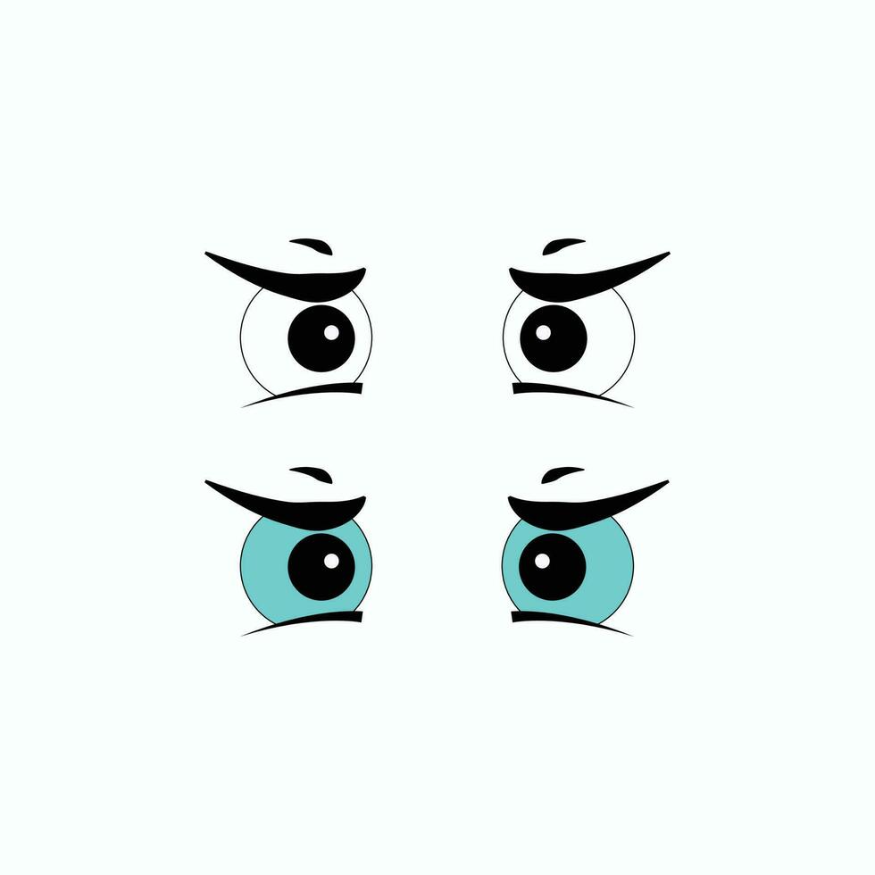 Cartoon style angry Eyes vector. vector