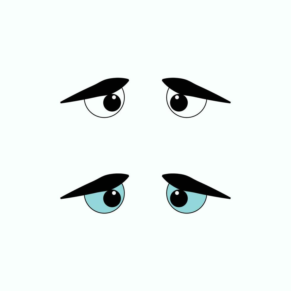 dibujos animados estilo decepcionado ojos vector. vector