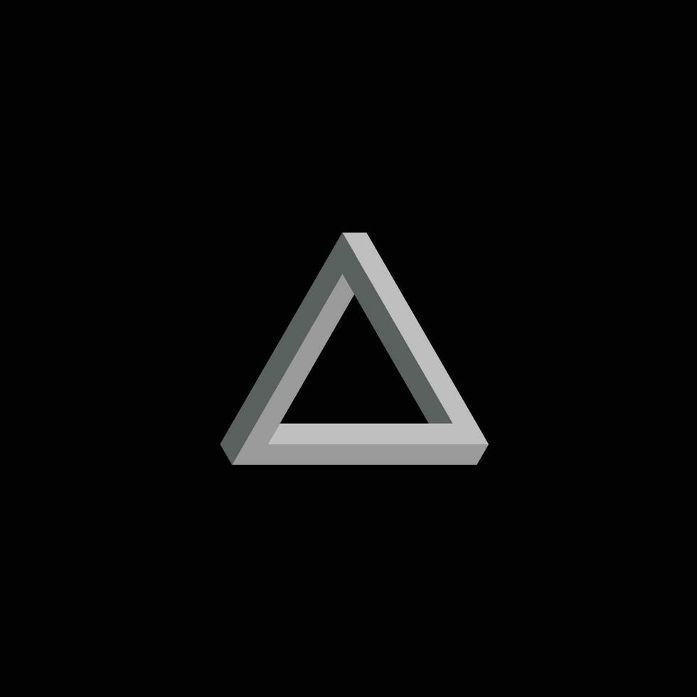 optical illusion triangle icon penrose geometric dimension color design logo illustration vector