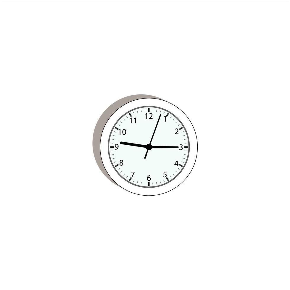 Clock icon in flat style, timer on color background. Vector design element