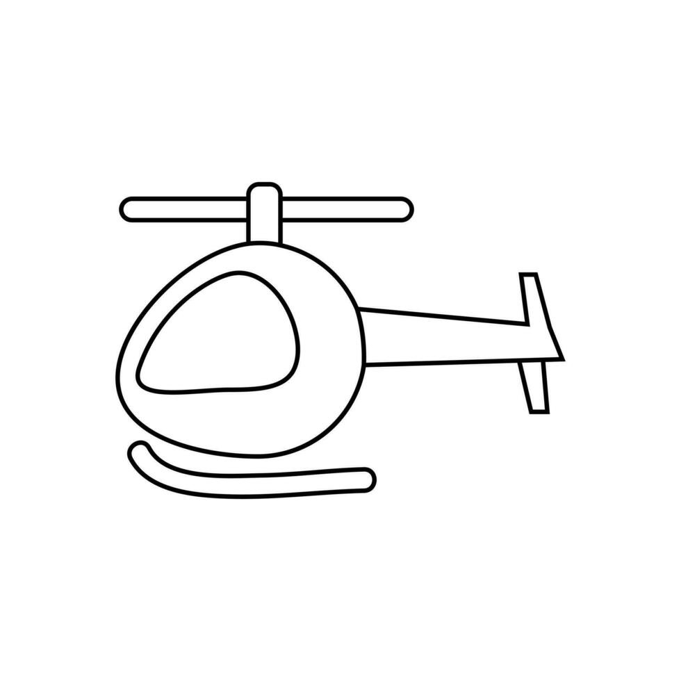 Helicopter vector icon. aircraft illustration sign. fly symbol. airline logo isolated on white background.