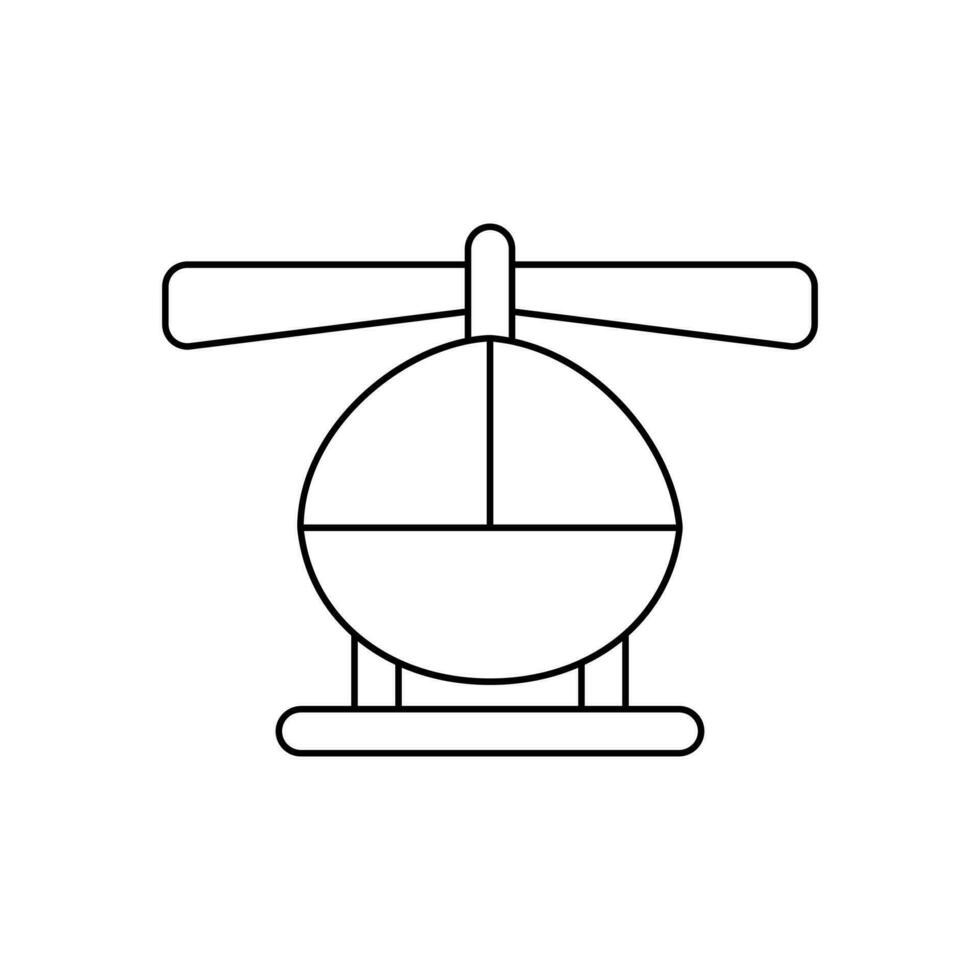Helicopter vector icon. aircraft illustration sign. fly symbol. airline logo isolated on white background.
