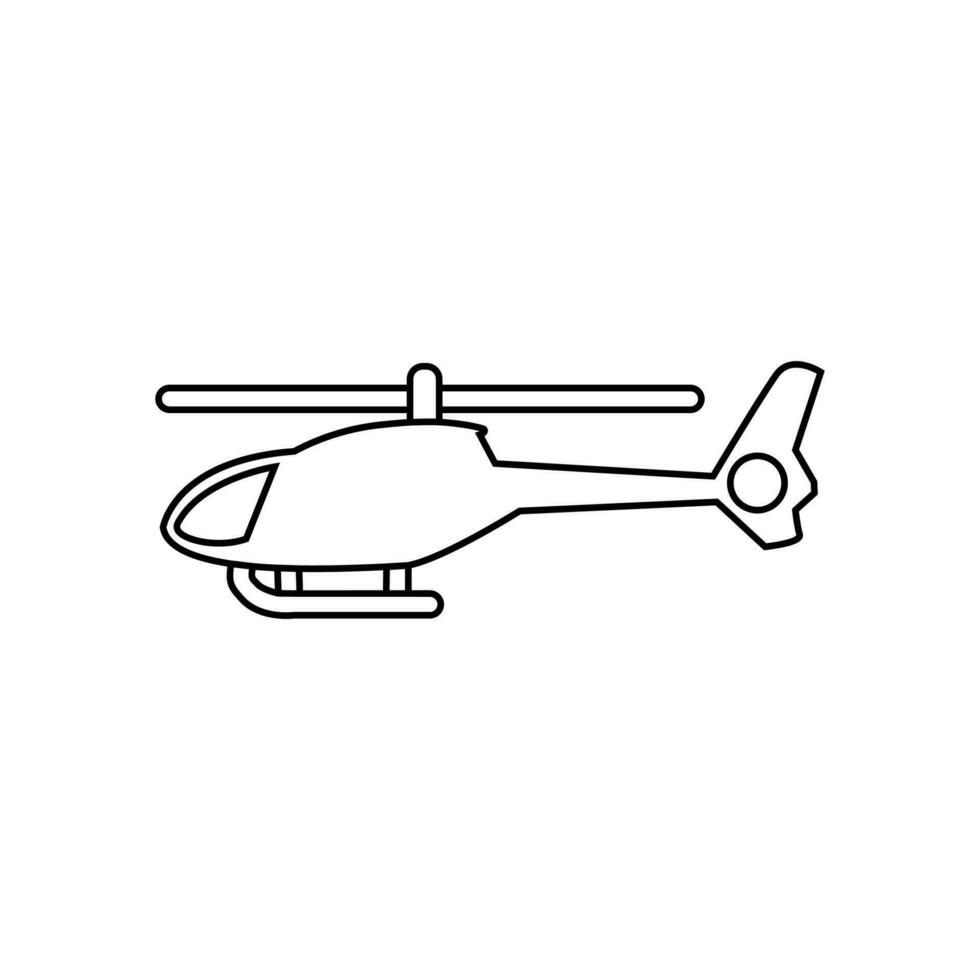 Helicopter vector icon. aircraft illustration sign. fly symbol. airline logo isolated on white background.