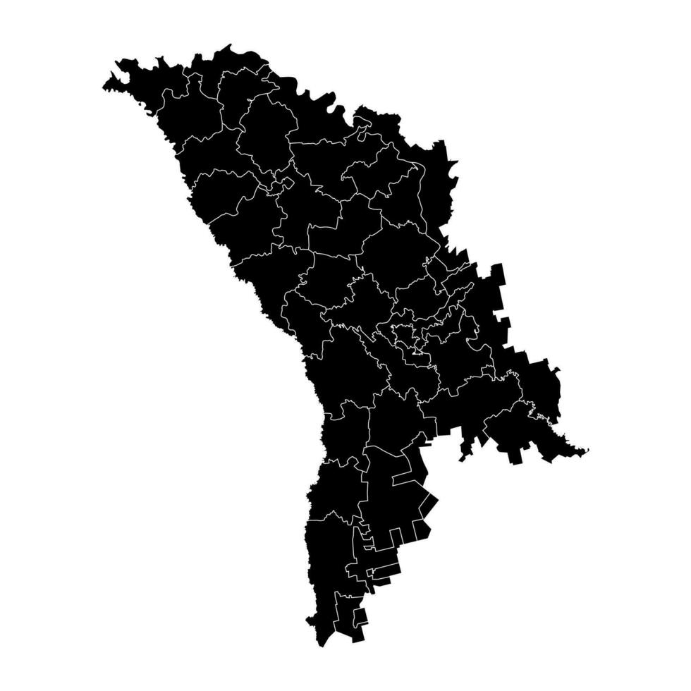 Moldova map with provinces. Vector illustration.