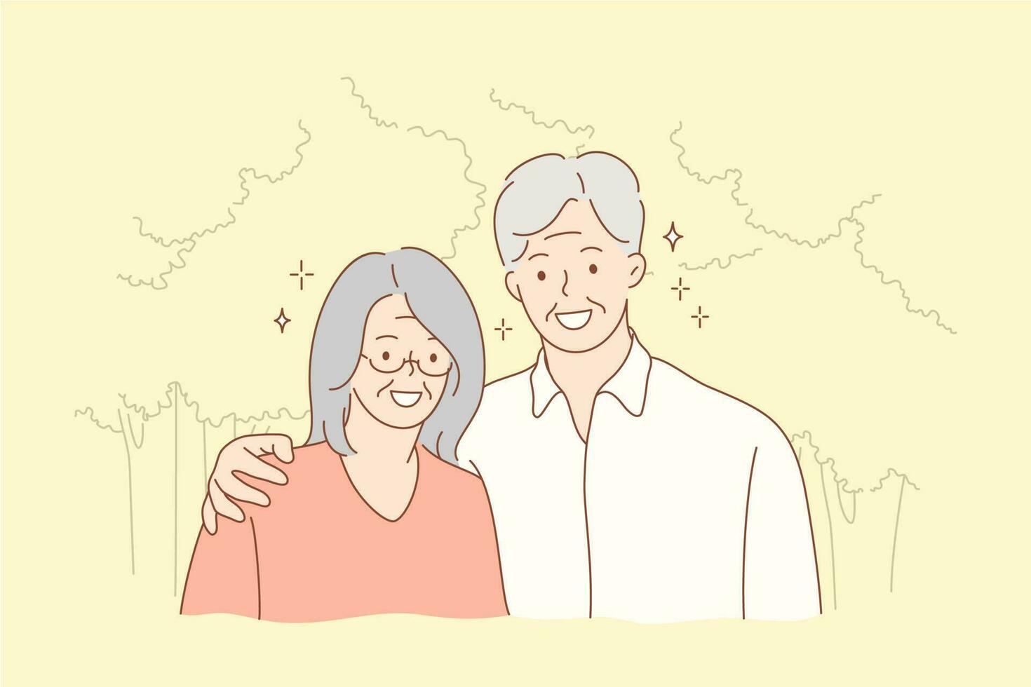 pareja, relación, abarcar, amor concepto vector