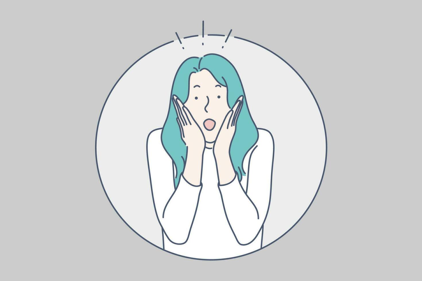 Surprised girl concept vector