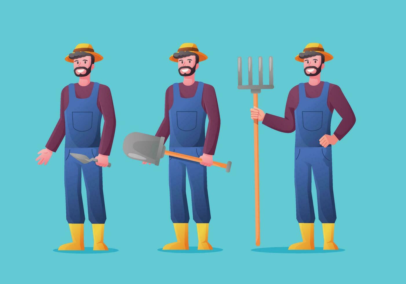 Gardener hobby and garden job vector illustration