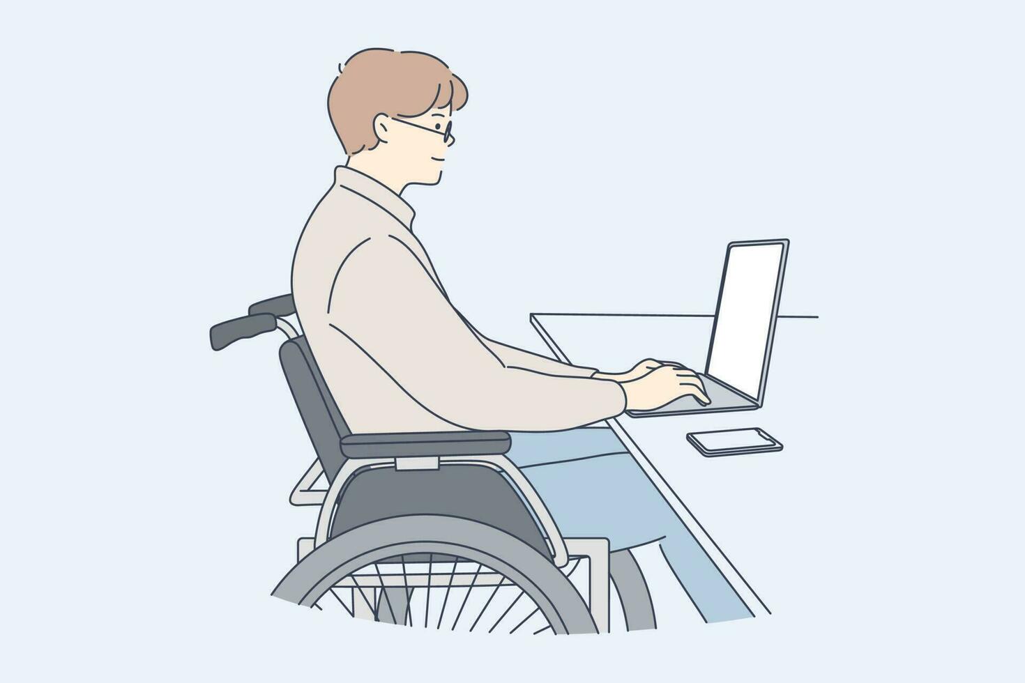 Disability, business, freelance, work, online concept vector