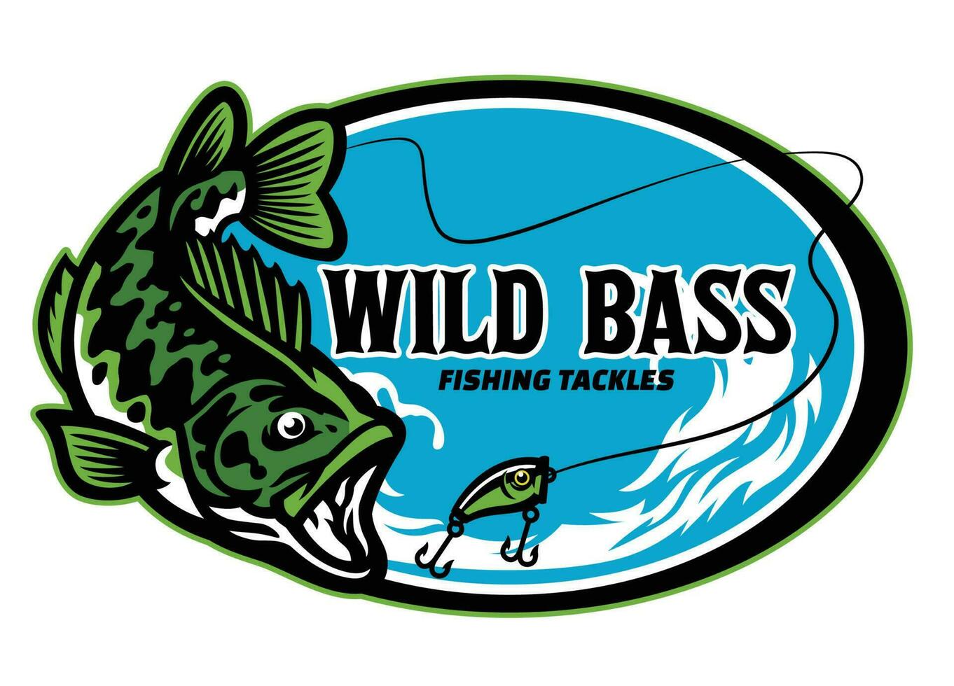 largemouth bass fishing tackle sign design 23172361 Vector Art at Vecteezy