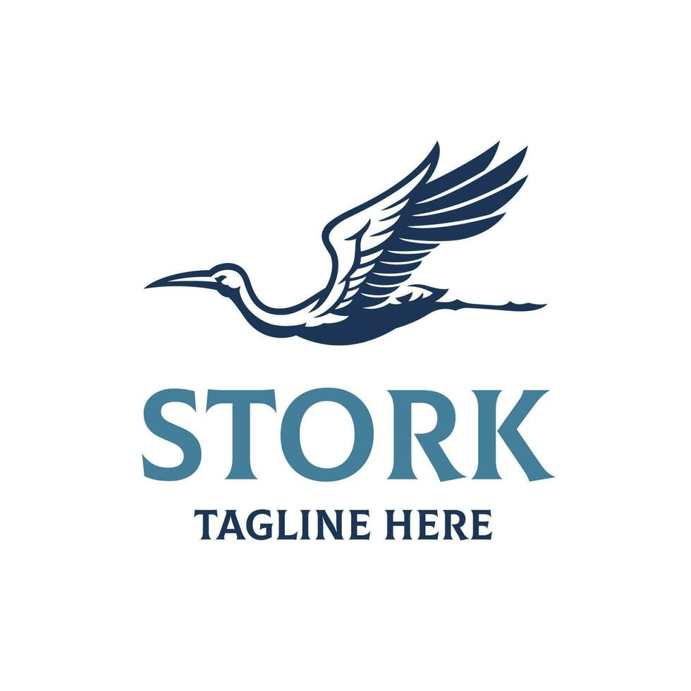 Stork bird elegant logo style vector