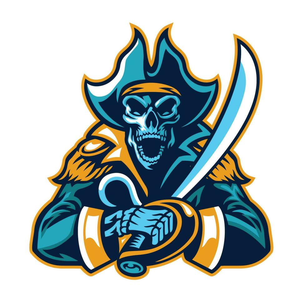 Skull Pirate Mascot Sport Logo vector