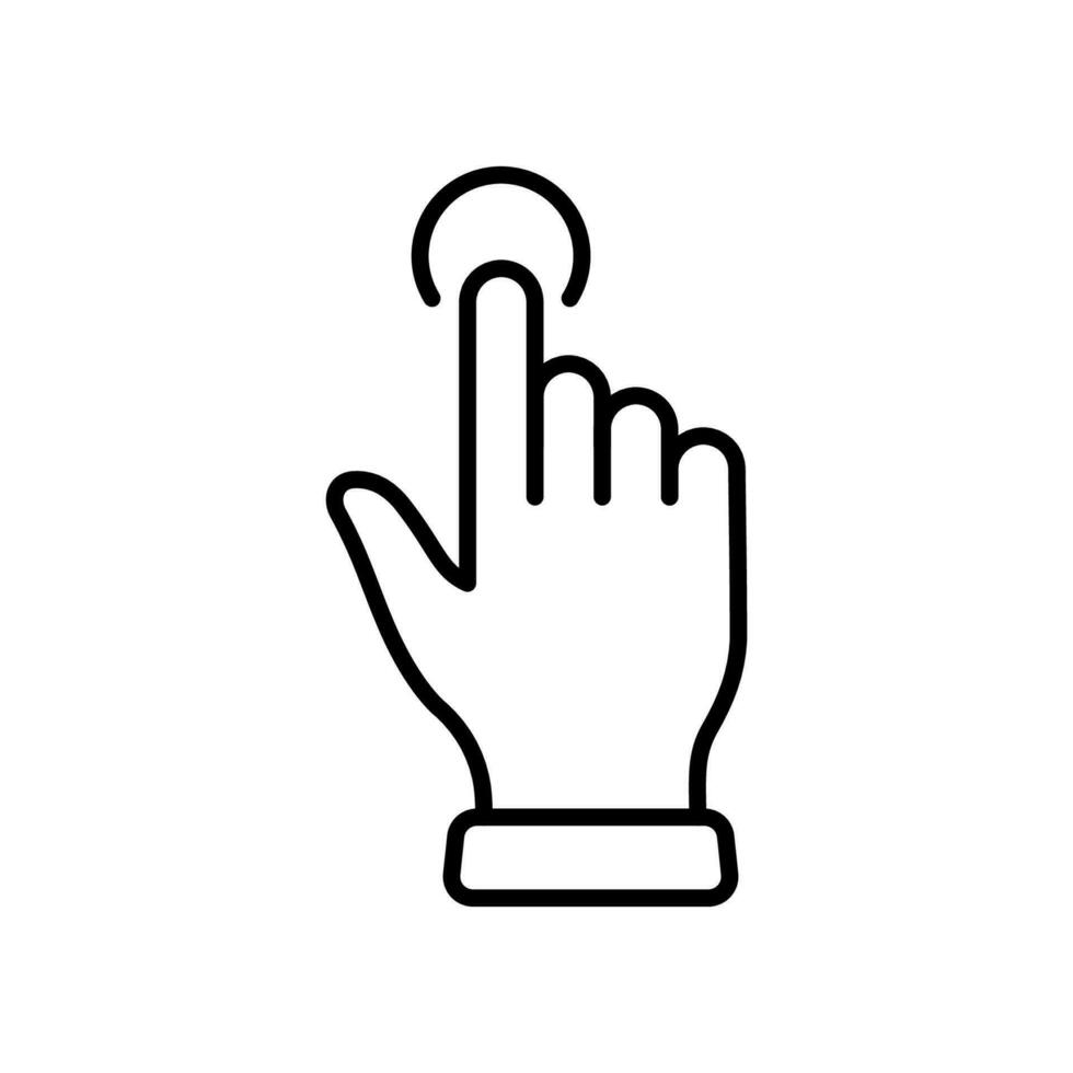 Click Gesture of Computer Mouse. Pointer Finger Black Line Icon. Cursor Hand Linear Pictogram. Press Double Tap Touch Swipe Point Outline Symbol. Editable Stroke. Isolated Vector Illustration.