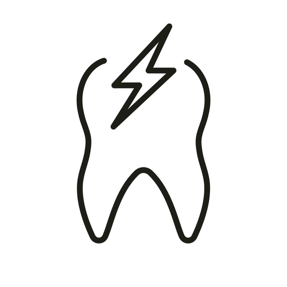 Toothache Line Icon. Oral Healthcare Problem, Tooth Ache Linear Pictogram. Teeth Pain. Dentistry Outline Symbol. Dental Treatment Sign. Editable Stroke. Isolated Vector Illustration.