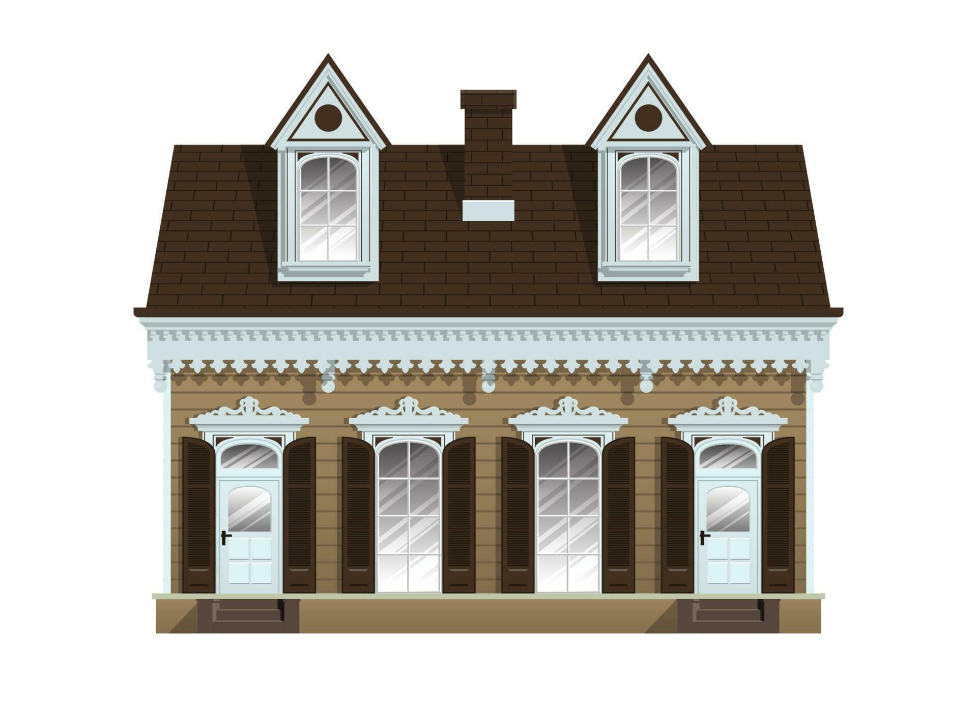 Vintage Old Creole House Style 23172625 Vector Art at Vecteezy