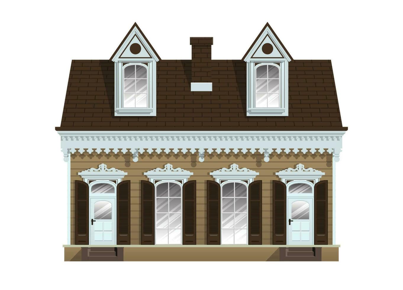 Vintage Old Creole House Style vector