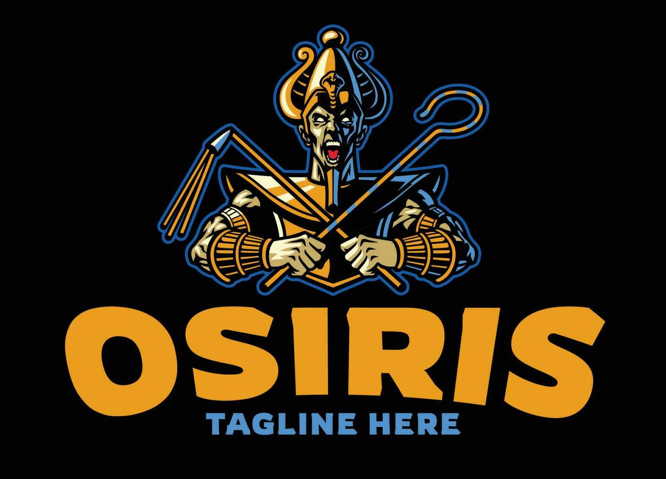 osiris de egipcio Dios mascota deporte logo vector