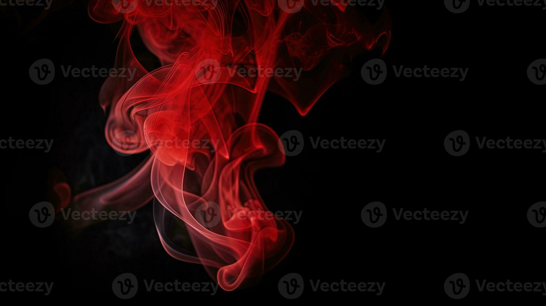 Red smoke on black background. Abstract colorful smoke on black background. photo